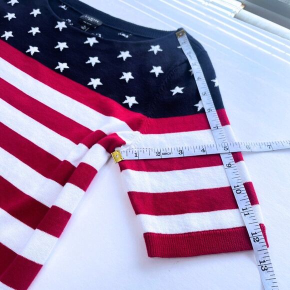 Talbots Patriotic American Flag Short Sleeved Sweater Small Petite - Picture 7 of 12